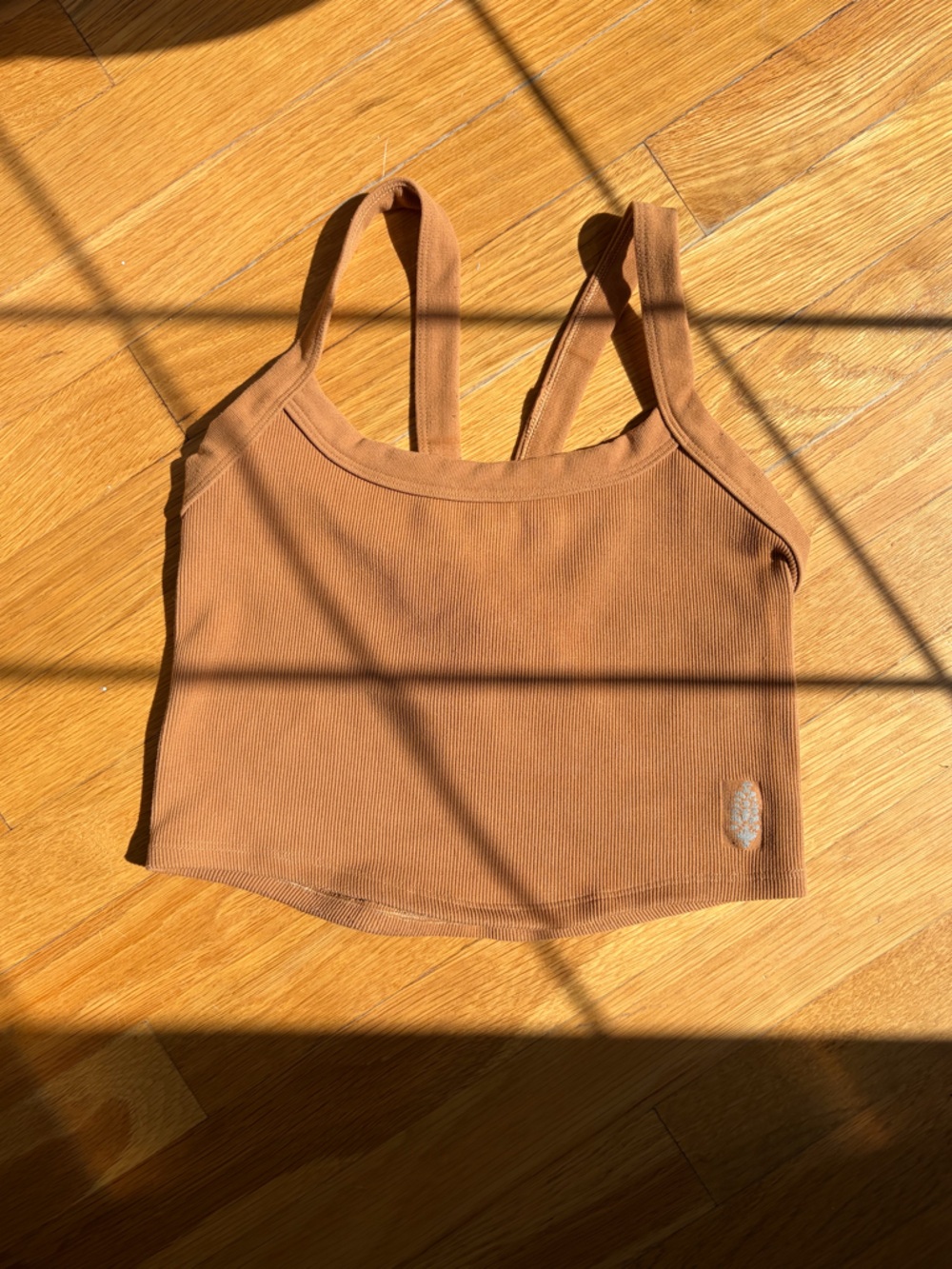 Free People Brown Ribbed Tank Top